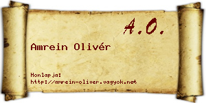 Amrein Olivér névjegykártya